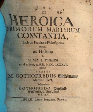 De heroica primorum martyrum constantia