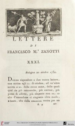 Lettere di Francesco M.A Zanotti