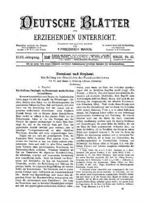 Pestalozzi und Stephani : Ein Beitrag zur Geschichte des Pestalozzianismus ; (Fortsetzung)