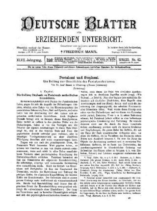 Pestalozzi und Stephani : Ein Beitrag zur Geschichte des Pestalozzianismus ; (Fortsetzung)