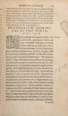 Evangelivm Domincae XII. Post Pentecosten.