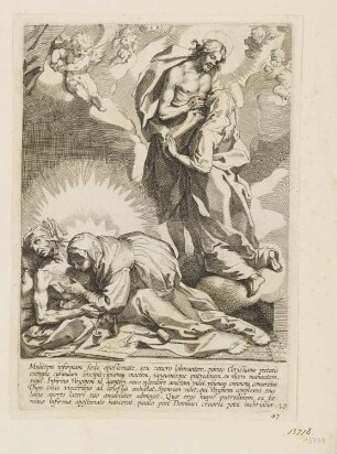 Heilige Katharina von Siena widmet sich der Hilfe von Armen und Kranken, Blatt 10 der Folge "Leben und Wunder der heiligen Katharina von Siena"