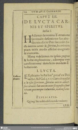 Caput III. De Lucta Carnis Et Spiritus