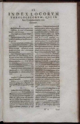II. Index Locorum Theologicorum, Qui In hoc Commentario tractantur.