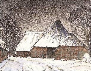 Dorf im tiefen Winter