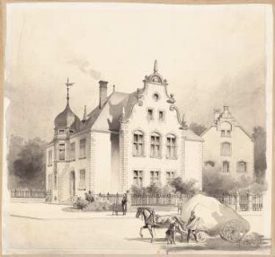 Amtsgericht und Gefängnis, Wernigerode: Perspektivische Ansicht