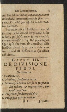 Caput III. De Divisione Feudi.