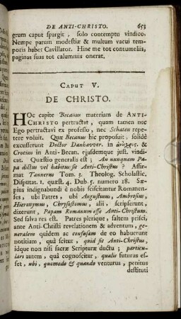 Caput V. De Christo.