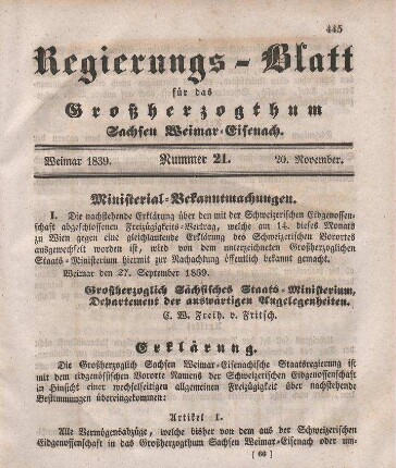 Nr. 21 : 20. November 1839