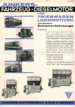 Fahrzeug-Dieselmotor für Triebwagen Lokomotiven und ähnliche Schienenfahrzeuge