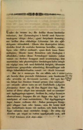 Årsberättelse om zoologiens framsteg. 2. Delen, Årsberättelse om framstegen i insekternas myriapodernas och arachnidernas naturalhistoria : under åren .... 1840/42 (1843)