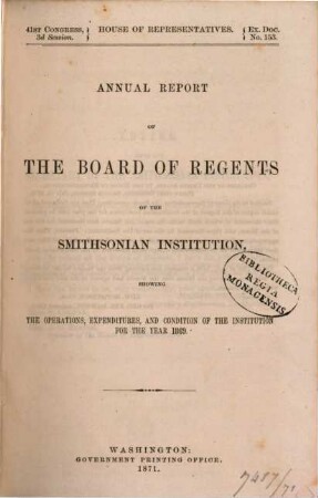 Annual report of the Board of Regents of the Smithsonian Institution : showing the operations, expenditures, and condition of the institution ; for the year ended .... 266, 266 = 1869