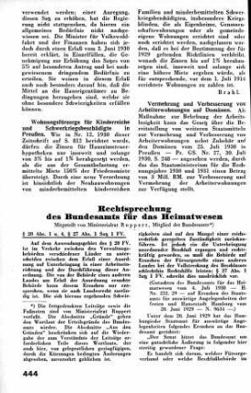 Rechtsprechung des Bundesamts für das Heimatwesen