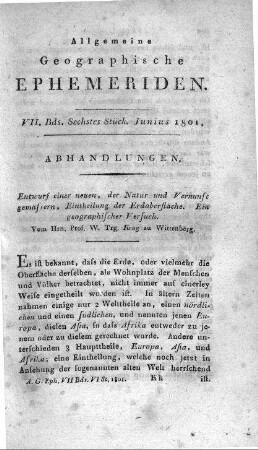 Sechstes Stück Junius 1801