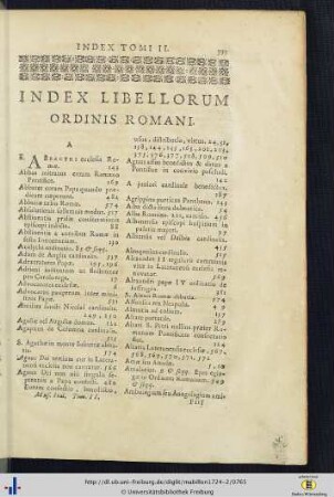 Index libellorum Ordinis Romani.