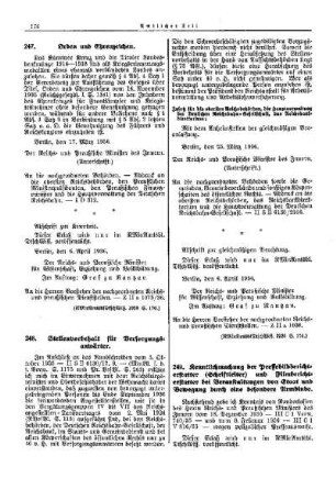 Stellenvorbehalt für Versorgungsanwärter : [Allgemeine Verwaltungssachen] ; [Für das Reich] ; [Amtliche Erlasse] ; [Amtlicher Teil]