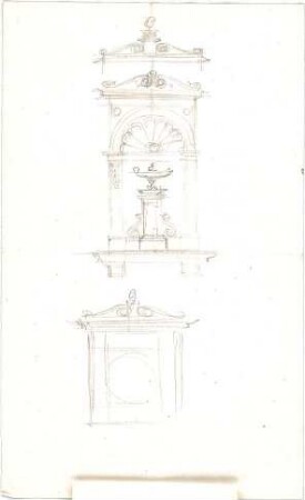 Lange, Ludwig; Skizzenblätter - 1. Variante - Architekturglieder (Details)