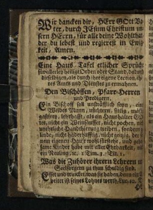 Eine Haus-Tafel etlicher Sprüche ...