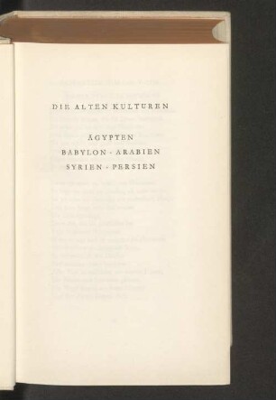 Die alten Kulturen Ägypten Babylon - Arabien Syrien - Persien