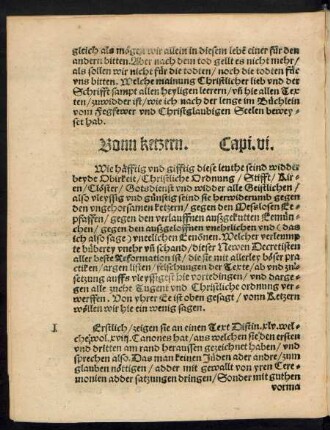 Vonn ketzern. Capi. vi.