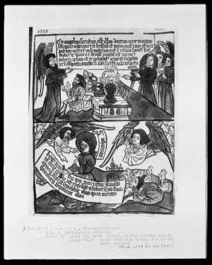 Apokalypse des Johannes — Bildseite mit zwei Szenen aus der Apokalypse, Folio 28 verso