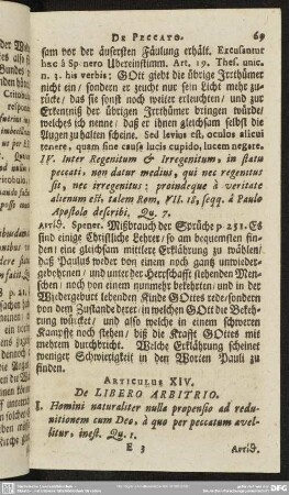 Articulus XIV. De Libero Arbitrio