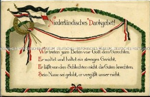 Patriotische Postkarte mit Dankgebet