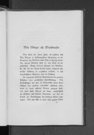 Max Klinger als Wandmaler