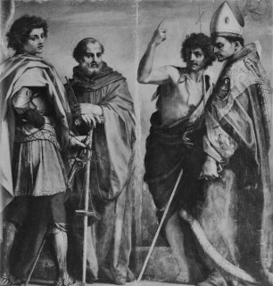 Die Heiligen Michael, Johannes Gualbertus, Johannes der Täufer und Bernhard von Parma (degli Uberti)