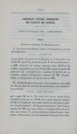 Certificats d'études supérieures des facultés des sciences.