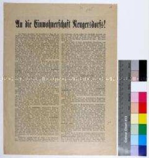 Werbeschrift und Rechtfertigung des Konsumvereins "Vorwärts" von Neugersdorf gegenüber diffamierenden Äußerungen des Rabatt-Sparvereins