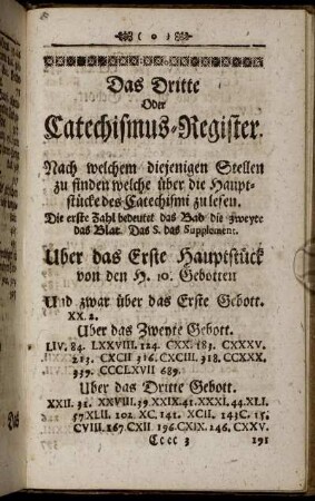 Das Dritte Oder Catechismus-Register