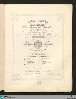 Sechs Lieder für eine Singstimme mit Begleitung des Pianoforte : op. 14