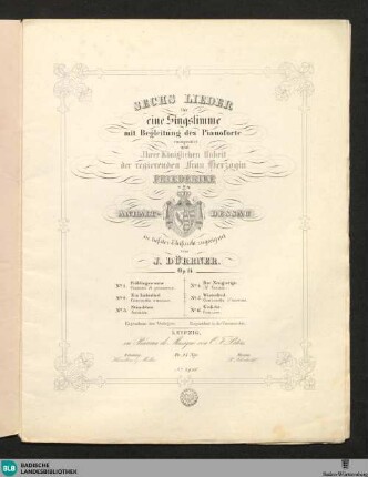 Sechs Lieder für eine Singstimme mit Begleitung des Pianoforte : op. 14