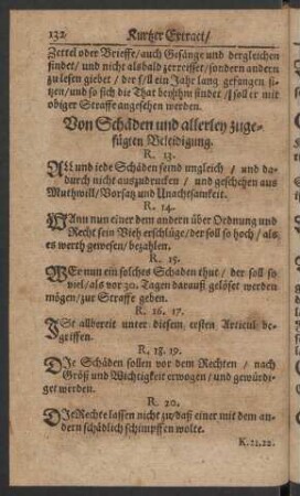 Von Schäden und allerley zugefügten Beleidigung.