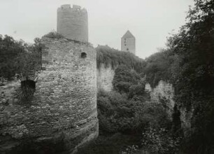 Burg Querfurt : Querfurt. Burg. Ringmauer, Dicker Heinrich und Marterturm von Nordwesten