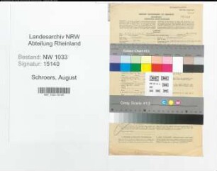 Entnazifizierung August Schroers , geb. 26.05.1919 (Kaufm.Angest.)