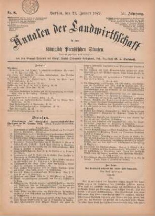 No. 8. Berlin, den 27. Januar 1872. XII. Jahrgang.