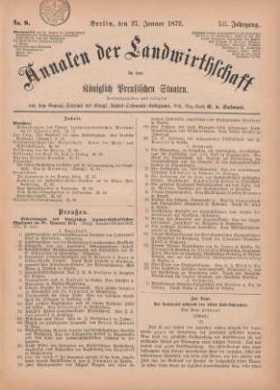 No. 8. Berlin, den 27. Januar 1872. XII. Jahrgang.