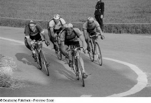 Radrennfahrer während des Rennens