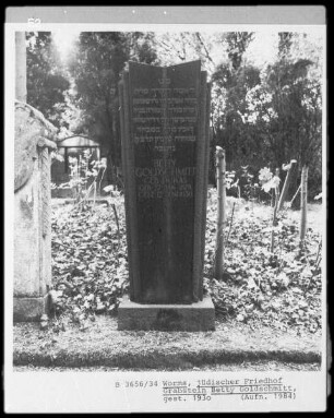 Grabstein von Betty Goldschmidt (geborene Dukas) (gestorben 1930.05.12)