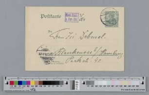 Postkarte an Ida Dehmel