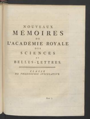 Classe De Philosophie Spéculative
