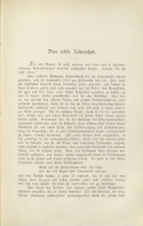 Das letzte Jahrzehnt