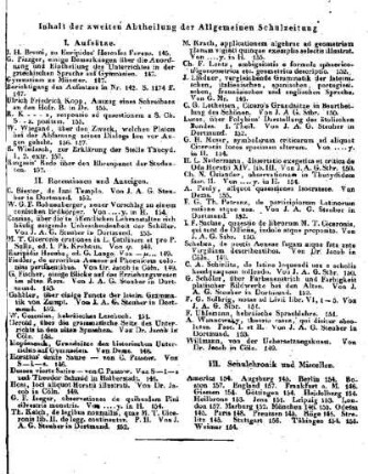 Inhaltsverzeichnis der Allgemeinen Schulzeitung : [Dezember 1828, Heft 145 - 157]
