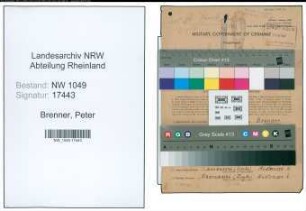 Entnazifizierung Peter Brenner , geb. 06.08.1890 (Bahnbeamter)
