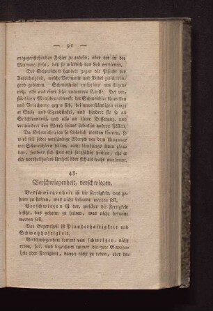 48. Verschwiegenheit, verschwiegen.