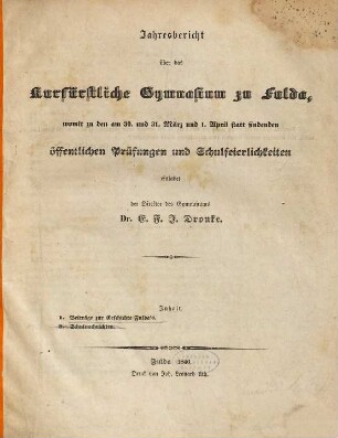Beiträge zur Geschichte Fulda's