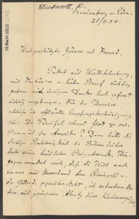 Brief an Ludwig Strecker  und B. Schott's Söhne : 26.11.1904