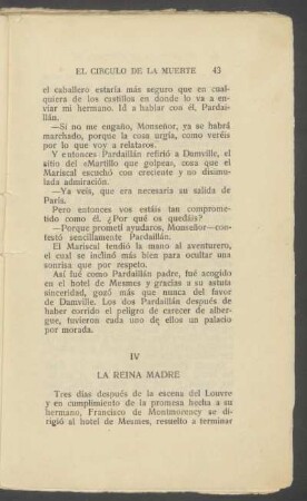 IV - La reina madre